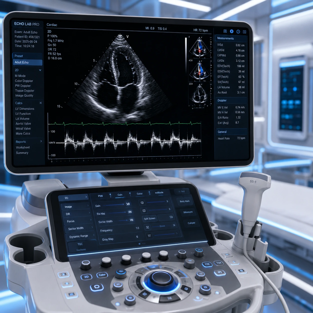 Échocardiographie transthoracique pendant une évaluation de douleur thoracique et d’angor