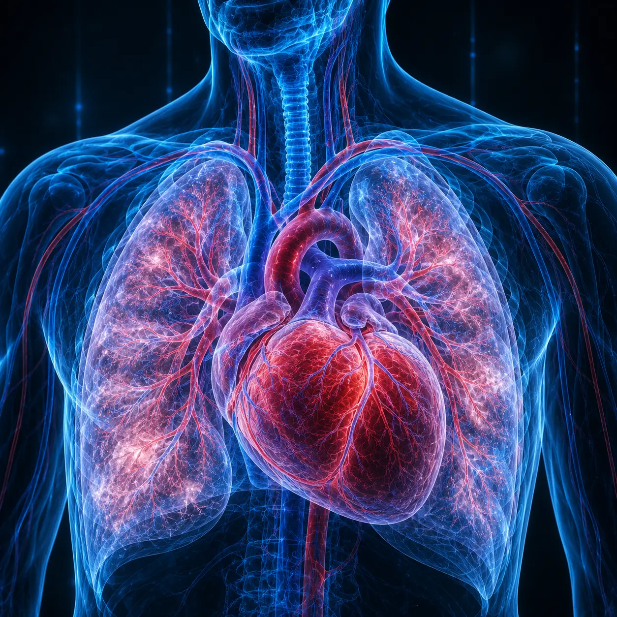 Heart failure और pulmonary congestion का 3D medical illustration