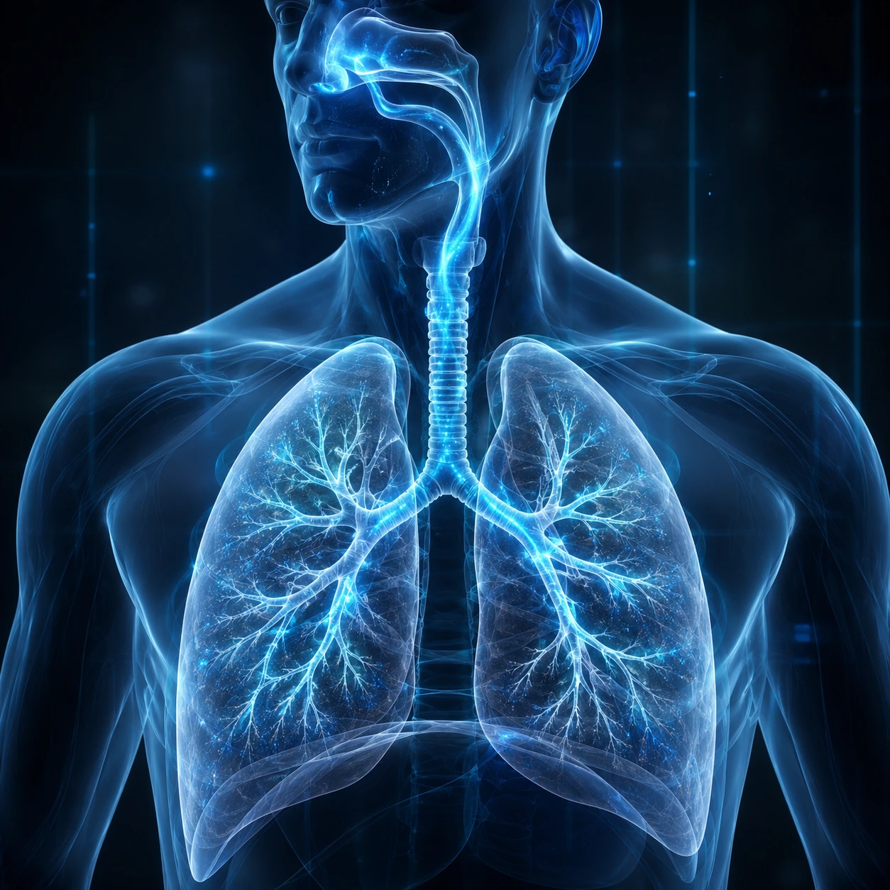 फेफड़ों और respiratory system का 3D medical illustration
